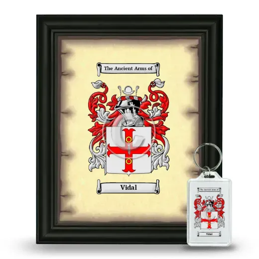 Vidal Framed Coat of Arms and Keychain - Black