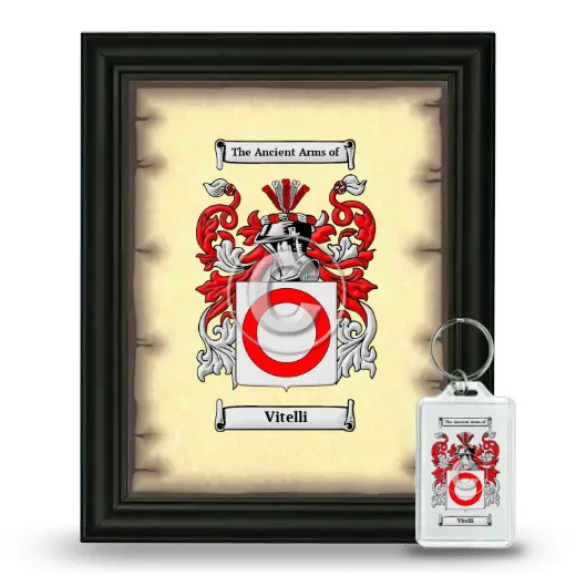 Vitelli Framed Coat of Arms and Keychain - Black