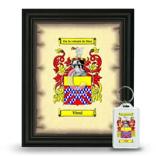 Vivul Framed Coat of Arms and Keychain - Black