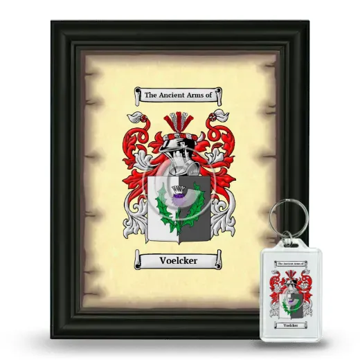 Voelcker Framed Coat of Arms and Keychain - Black