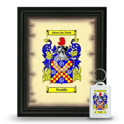Waddle Framed Coat of Arms and Keychain - Black