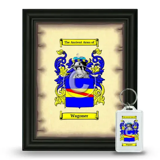 Wagoner Framed Coat of Arms and Keychain - Black