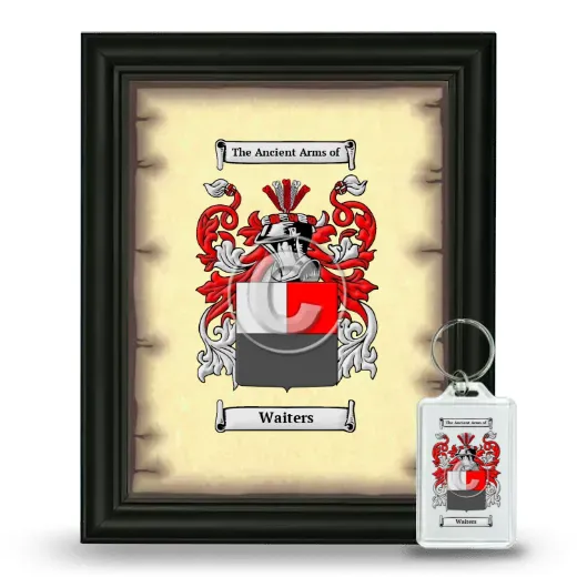 Waiters Framed Coat of Arms and Keychain - Black
