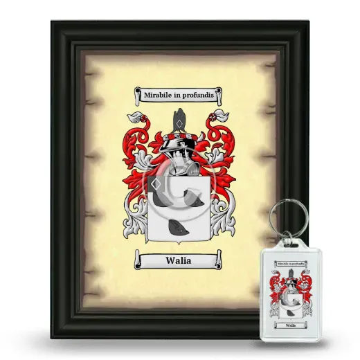 Walia Framed Coat of Arms and Keychain - Black