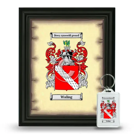Waling Framed Coat of Arms and Keychain - Black