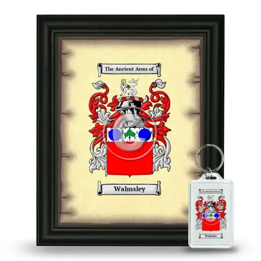 Walmsley Framed Coat of Arms and Keychain - Black