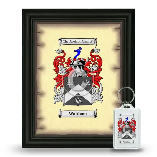 Waltham Framed Coat of Arms and Keychain - Black