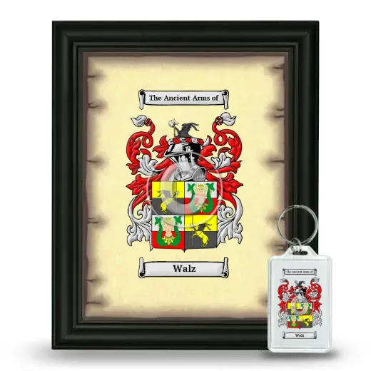 Walz Framed Coat of Arms and Keychain - Black
