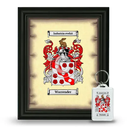 Warrender Framed Coat of Arms and Keychain - Black