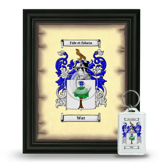 Wat Framed Coat of Arms and Keychain - Black