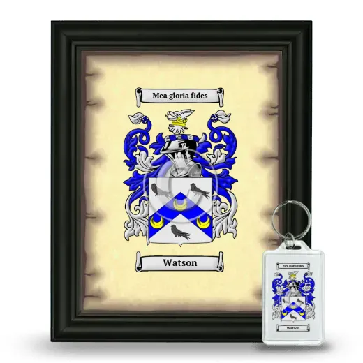 Watson Framed Coat of Arms and Keychain - Black