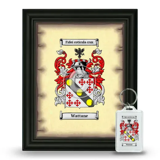 Wattane Framed Coat of Arms and Keychain - Black