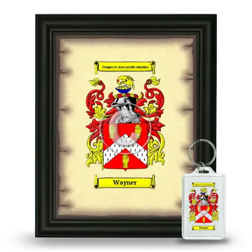 Wayner Framed Coat of Arms and Keychain - Black