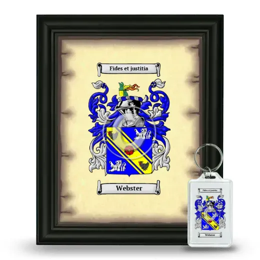 Webster Framed Coat of Arms and Keychain - Black