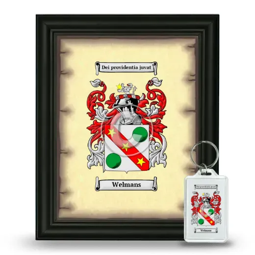 Welmans Framed Coat of Arms and Keychain - Black