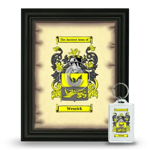 Wenrick Framed Coat of Arms and Keychain - Black