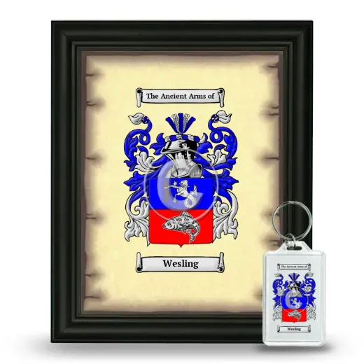 Wesling Framed Coat of Arms and Keychain - Black
