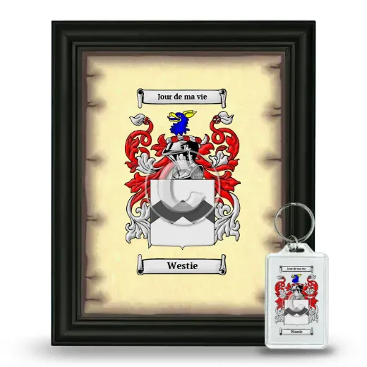 Westie Framed Coat of Arms and Keychain - Black