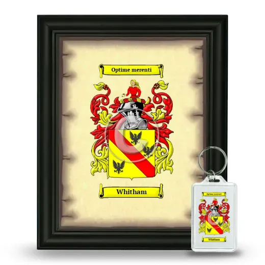 Whitham Framed Coat of Arms and Keychain - Black