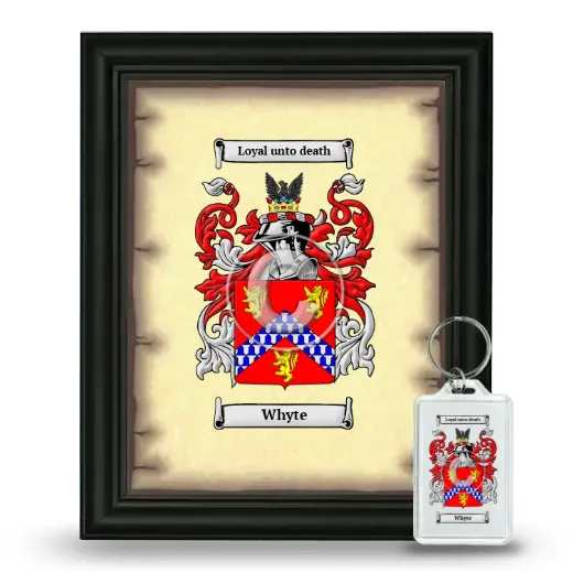 Whyte Framed Coat of Arms and Keychain - Black