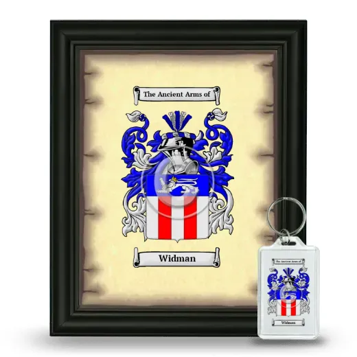 Widman Framed Coat of Arms and Keychain - Black