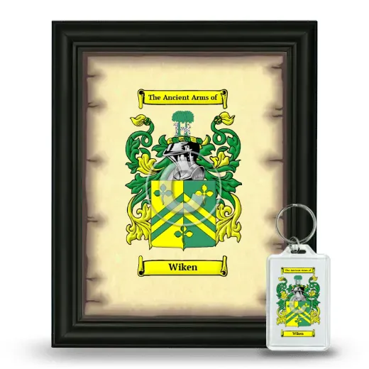 Wiken Framed Coat of Arms and Keychain - Black