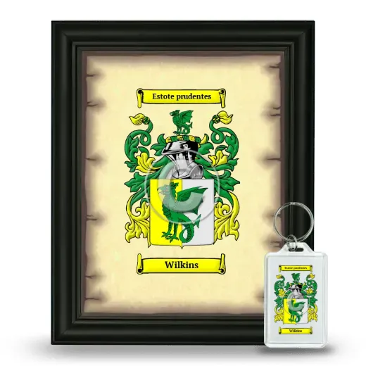 Wilkins Framed Coat of Arms and Keychain - Black