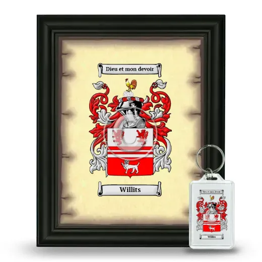 Willits Framed Coat of Arms and Keychain - Black