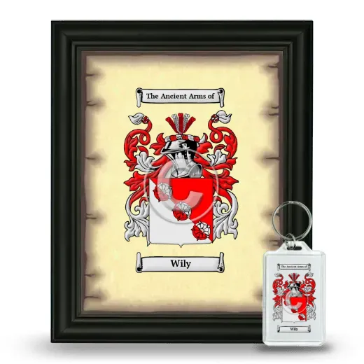 Wily Framed Coat of Arms and Keychain - Black