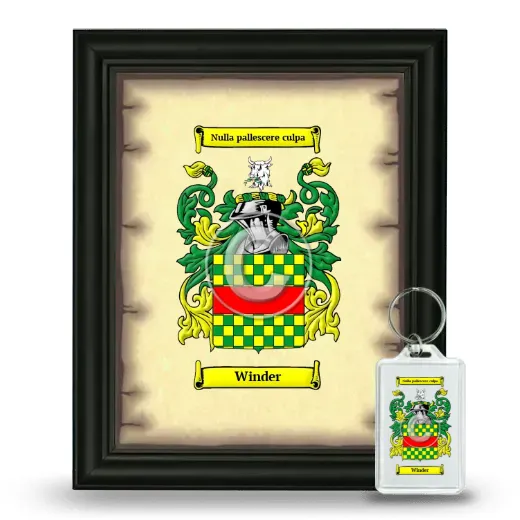 Winder Framed Coat of Arms and Keychain - Black