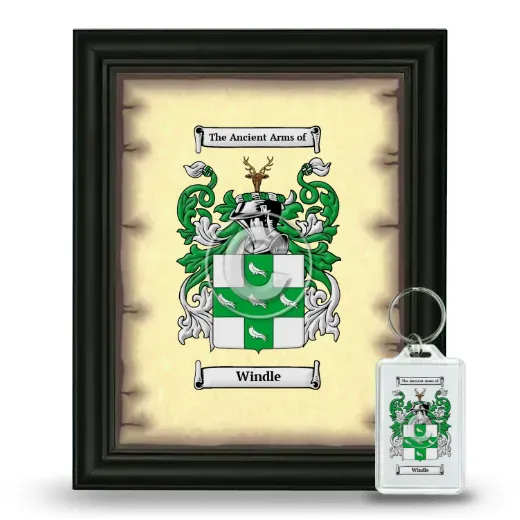 Windle Framed Coat of Arms and Keychain - Black