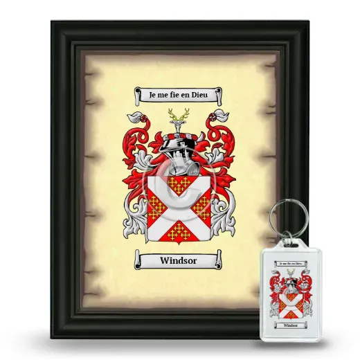 Windsor Framed Coat of Arms and Keychain - Black