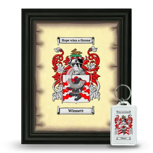 Winnett Framed Coat of Arms and Keychain - Black