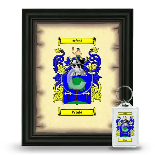Wode Framed Coat of Arms and Keychain - Black