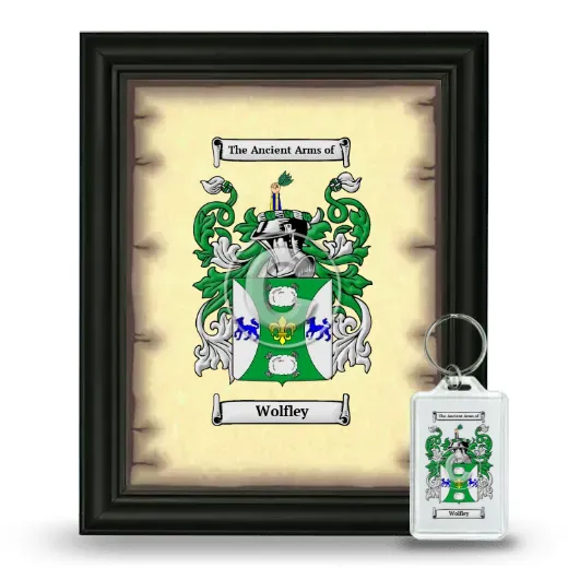 Wolfley Framed Coat of Arms and Keychain - Black