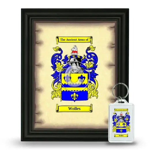 Wolles Framed Coat of Arms and Keychain - Black