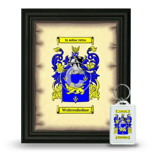 Wolstenholme Framed Coat of Arms and Keychain - Black