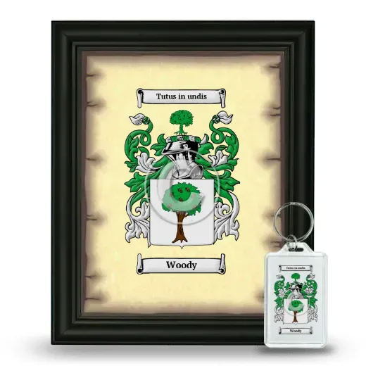 Woody Framed Coat of Arms and Keychain - Black