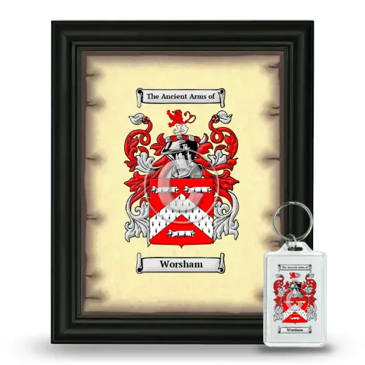 Worsham Framed Coat of Arms and Keychain - Black