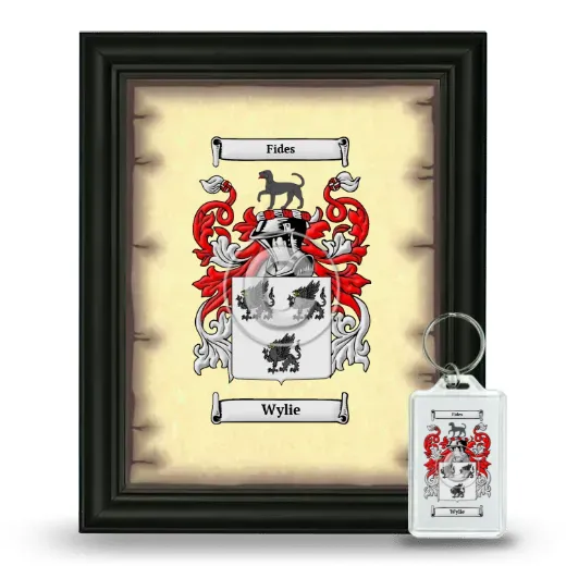 Wylie Framed Coat of Arms and Keychain - Black