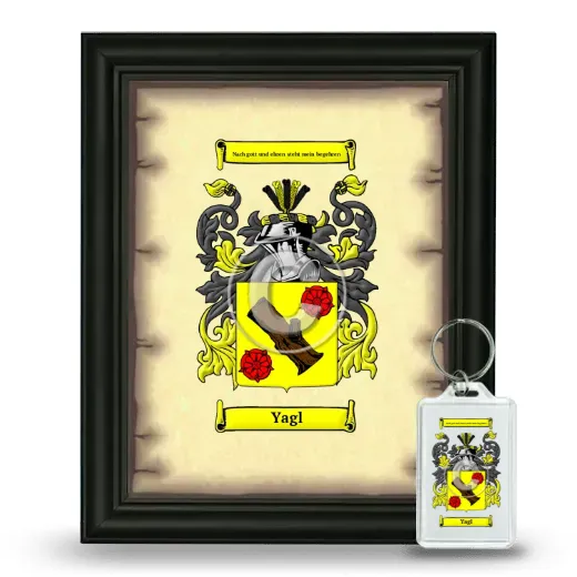 Yagl Framed Coat of Arms and Keychain - Black
