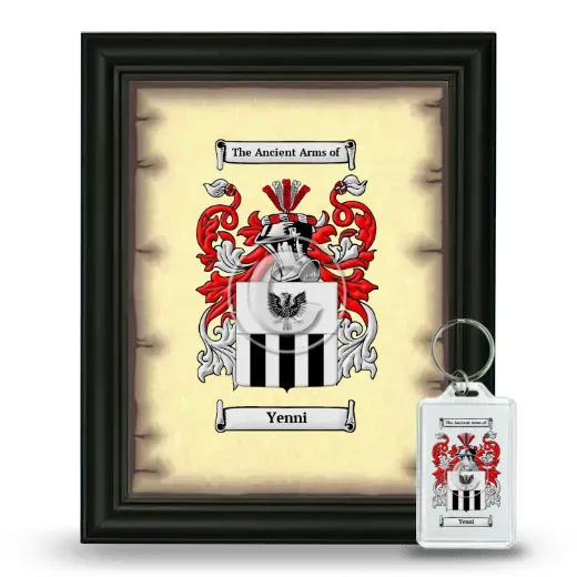 Yenni Framed Coat of Arms and Keychain - Black