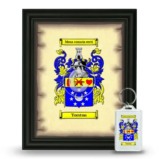 Yorston Framed Coat of Arms and Keychain - Black
