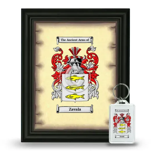Zavala Framed Coat of Arms and Keychain - Black