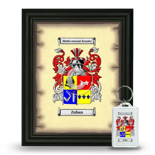 Zuban Framed Coat of Arms and Keychain - Black