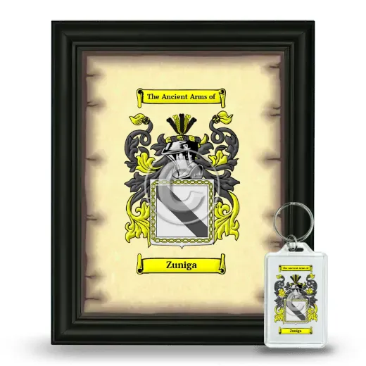 Zuniga Framed Coat of Arms and Keychain - Black