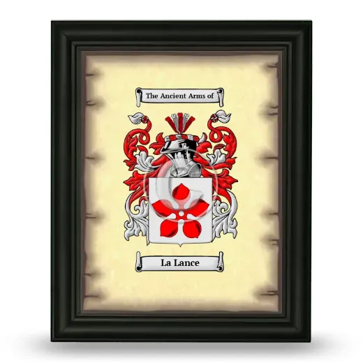 La Lance Coat of Arms Framed - Black