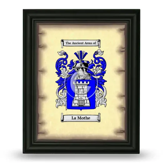 La Mothe Coat of Arms Framed - Black