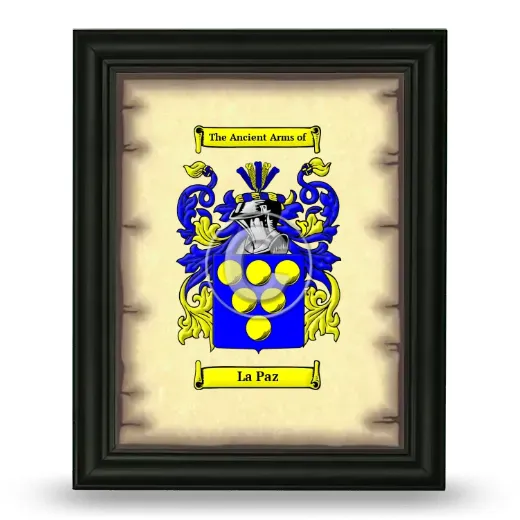 La Paz Coat of Arms Framed - Black