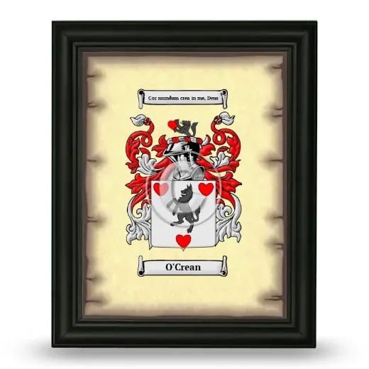 O'Crean Coat of Arms Framed - Black